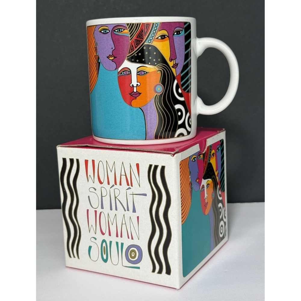 VINTAGE Laurel Burch 1993 Woman Spirit Women Soul Mug 16oz Taiwan NEW w/Box NOS‎